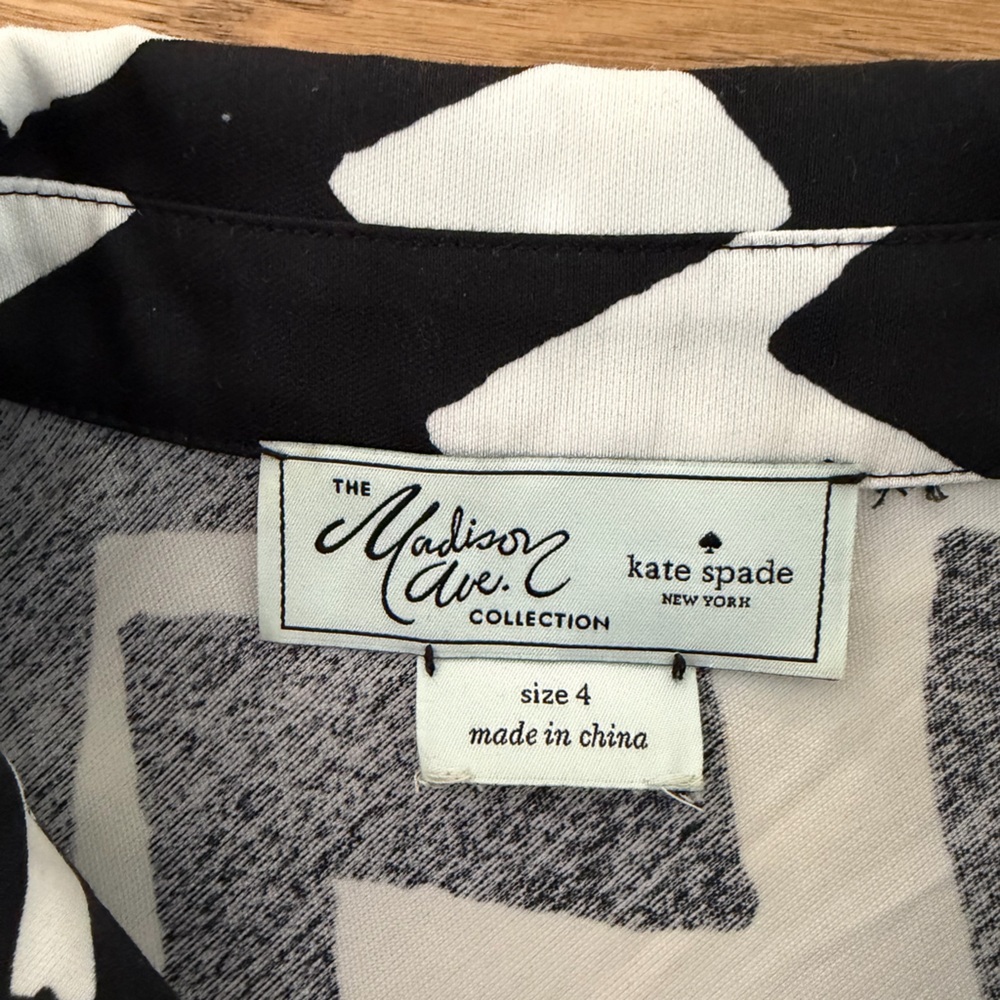 Kate Spade - Madison Ave Collection- Geo Chevron Collared Blouse sz 4 *RARE - Picture 4 of 6